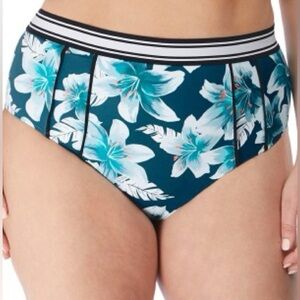 Elomi Swim Size 16 Island Lily High Leg Brief Bottom